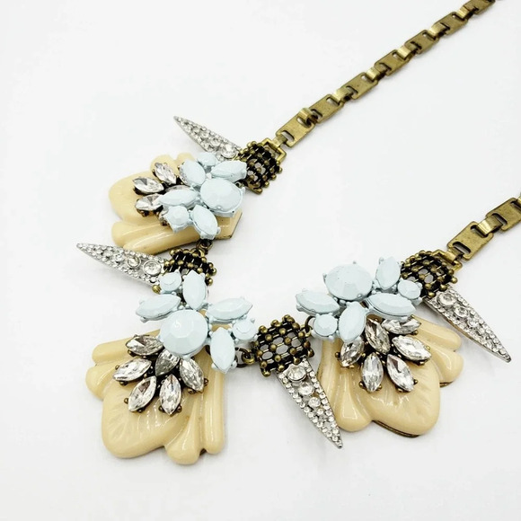 Statement Necklace | Gold & Light Blue - Picture 1 of 6